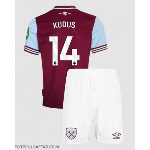 West Ham United Mohammed Kudus #14 Hemmadräkt Barn 2024-25 Kortärmad (+ Korta byxor)